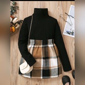 Girls High Neck Tee & Plaid Skirt without Bag